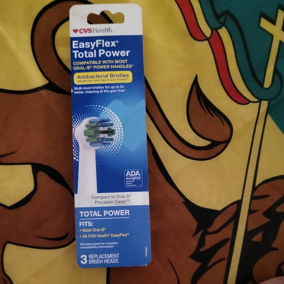 CVS Health EasyFlex Total Power Replacement Brush Heads - Blue - Picture 1 of 3